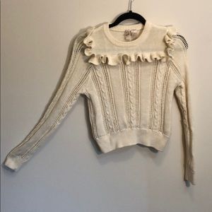 Cream Frilled Sweater